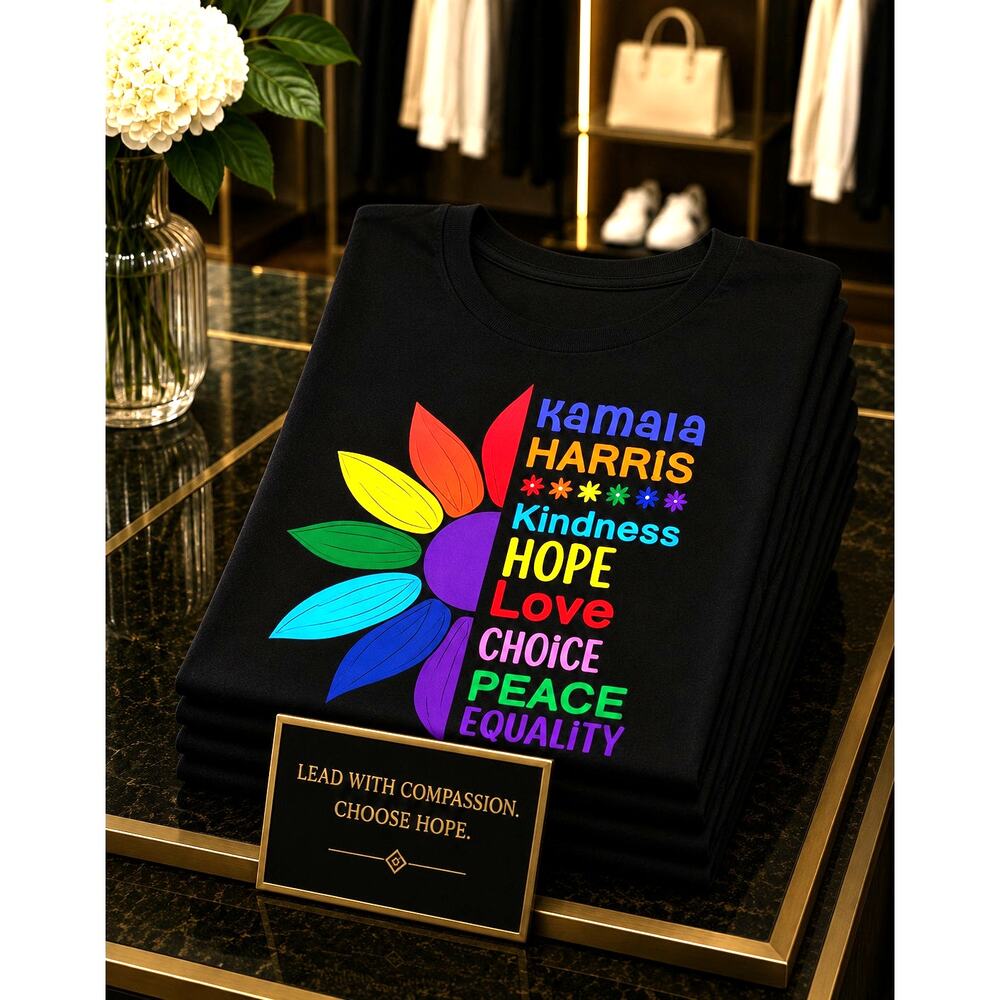 Kamala Harris T Shirt Kindness Hope Choice Equality Black Size 14